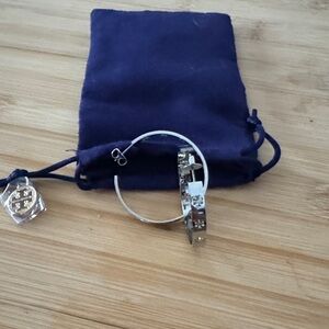 Tory Burch Silver Hoop Earrings